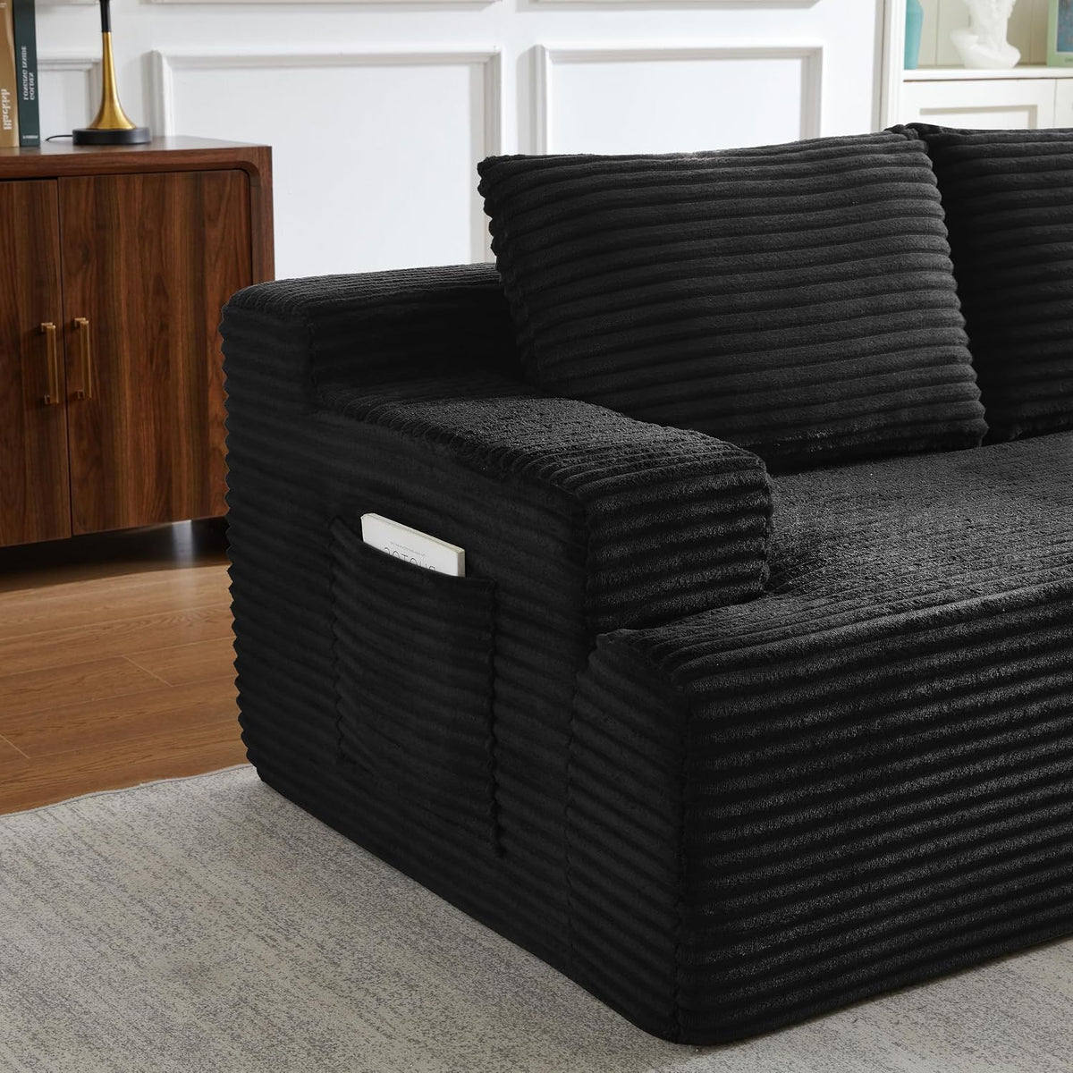 96" Sectional Sofa Cloud Couch with Deep Seat, Modern L-Shape Compressed Sofa Couch with Right Facing Chaise,Upholstered Couches for Living Room