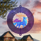 Personalized Elk Wind Spinner 3D Stainless Steel, Elk Garden Spinner Hanging Outdoor Decor, Wind Spinners Outdoor, Custom Gift for Grandmother, Mom, Wife