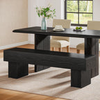 Tribesigns 63“ Extra Long Entryway Bench, Indoor End of Bed Bench for Bedroom, Farmhouse Wooden Shoe Seat Dining Bench for Dining Room, Living Room, Hallway, Black