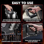 4-in-1 Grill Brush [Bristle-Free Sponge Pad & Wire] Combined BBQ Brush,Ultra Safe & Heavy-Duty Grill Cleaner for Outdoor Grill Grill Brush and Scraper Grill Accessories Gifts for Men/Dad