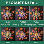 Solar Wind Spinners Outdoors for Yard and Garden - 40 Inch Metal Wind Sculpture, Outdoor Kinetic Windmill with Multi-Color Led Lights for Patio, Lawn & Garden Decoration (Magpie)