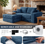 Cloud Modular Sectional Sofa, Comfy Couch with Non Slip Base, Modern L-Shaped Couch with Chaise, Customizable Sleeper Sofa for Living Spaces, No Assembly & Deep Seat(Blue)