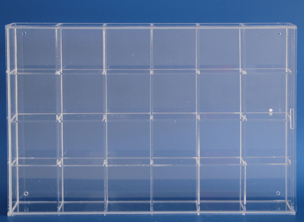 SAFE Rock Display Case-Acrylic Glass Curio w/24 Compartments