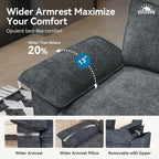 SUNSHINE VALLEY 157.5" U Shaped Modular Cloud Couch Sectional Sofa Ottoman | Chenille Blue, Modern Oversized 6-Seater, Living Room Furniture , Wider Armrest, Comfy Deep Seat, Sturdy Wood Frame
