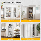 Kitchen Pantry Cabinet, 61" Metal Pantry Storage Cabinet with Doors and 4 Adjustable Shelves, Tall Cabinet for Living Room, Pantry, Bathroom, Kitchen, Assemble Required