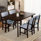 Merax Merax Farmhouse 47" Rectangular Dining Table, Solid Wood Kitchen Table Fits up to 4,Space Saving, Easy Assemble Espresso