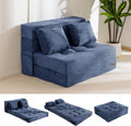 MAXYOYO Convertible Sofa Bed, Fold Out Sofa Couch with Pillow for Adults | Loveseat Sofa 4 in 1 Tufted Folding Couch Bed Foam Floor Couch, Lazy Chair for Living Room Bedroom Guest Room, Dusty Blue