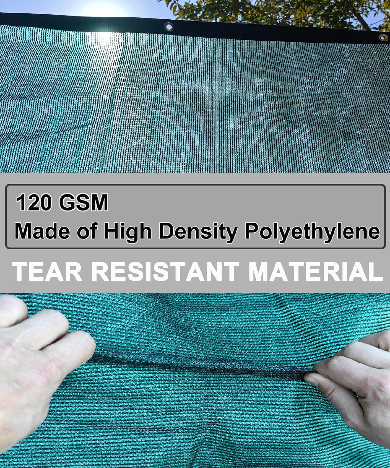 e.share 90% Heavy Duty Shade Cloth for Garden, 6 Ft X 8 Ft Sun Shades Outdoor Patio with Grommets for Plant Covers,Porch Screen,Pergola Shade Cover,Greenhouse,Green