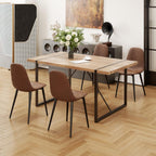 55'' Dining Table Set for 4, 4 Chair Dining Table Set | Dinner Table Set for 4,Modern Wood Kitchen Table with Fabric Chairs Set of 4,Ideal for Kitchen Dining Room