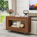 Console Table, 47" Entryway Table with Hidden Storage Cabinets, Adjustable Shelves, Farmhouse Sofa Table for Behind The Couch, Living Room, Hallway, Brown Wood Grain Finish