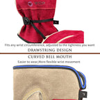 Leather Work Gloves for Women. X-Large Glove for Gardening, Tig/Mig Welding, Construction, Chainsaw, Farm, Ranch, etc. Cowhide, Cotton Lined, Utility, Firm Grip, Durable. Rose Red - Grey XL