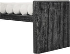Virubi 62.8" Modern Chenille Upholstered End Bed Bench with Rolled Cushions, Rubberwood Frame Ottoman Bench, Oversized Entryway Shoe Bench for Bedroom Living Room Dining (Black, 62.8")