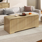 Storage Chest, 47.2" Large Entryway Bench with Storage, Wooden Storage Chest for Bedroom w/Lift Top, Modern Blanket Chest with 2 Safety Hinges for Entryway Living Room Hallway, Natural