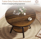 Tribesigns 2-Tier Industrial Round Dining Table, Small Kitchen Dinner Table for 2-4 People, 35-Inch Circle Wood Kitchen & Dining Room Furniture with Sturdy Metal Leg, Rustic Brown