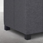 SIMPLIHOME Dover 36" Wide Linen Look Storage Ottoman in Flint Grey