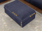 asunflower Ottoman for Living Room Navy Blue 45.8" x 28.7" Large Rectangle Ottoman Foot Rest Plush Chenille Upholstery Oversized Ottomans Bench with Wooden Legs for Sofa Couch
