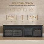 Hzuaneri 59" Rustic Storage Chest and Bench | 70 Gal | 330lb Seat | Soft-Close Hinges | Rustic Black | Shoe and Blanket Storage for Bedroom, Living Room, Entryway | SB51504X