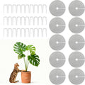 10pc 15.7" Plant Pot Covers Custom Cut Plant Pot Grids to Protect Soil from Animals for Indoor & Outdoor Potted Plants by Preventing Soil Damage Includes 30 Securing Stakes
