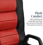Best Choice Products Swivel Gaming Chair 360 Degree Multipurpose Floor Chair Rocker for TV, Reading, Playing Video Games w/Lumbar Support, Armrest Handles, Adjustable Foldable Backrest - Black/Red