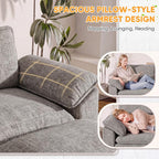 Homall 118.9" L Shaped Cloud Couch, Modular Sectional Sofa for Living Room | Comfy Chenille, Movable Ottoman, 30" Deep Seat, Washable Cover, Sturdy Frame, High-Density Foam, Easy Assembly, Light Grey