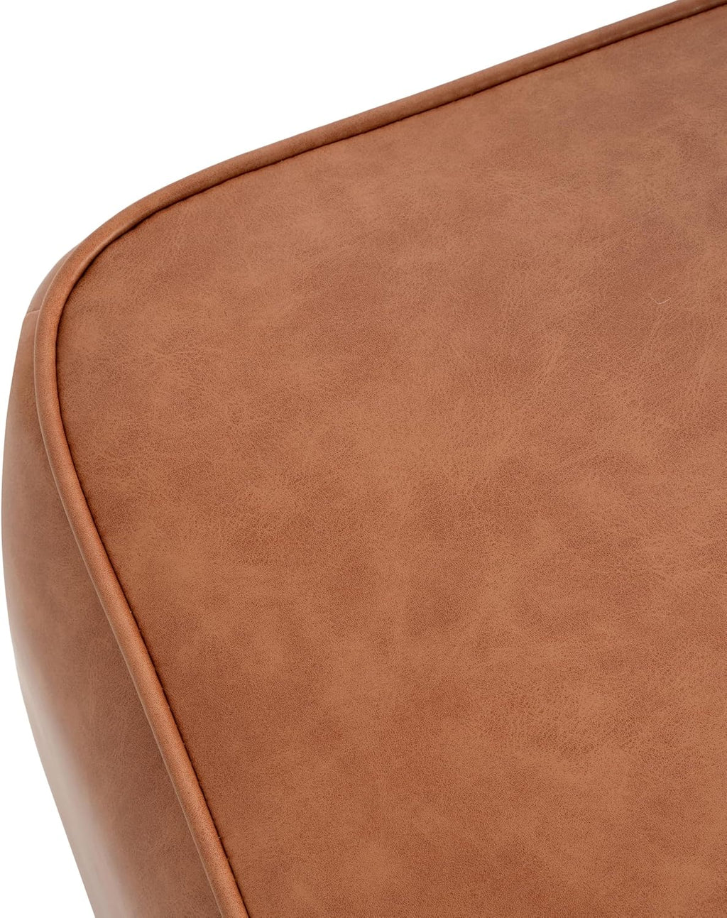 Christopher Knight Home Ellis Faux Leather Pouf Ottoman Foot Rest, Square PU Pouffe Ottoman Footstool, Living Room Sofa Couch Extra Seat, Modern Coffee Table for Home Office Bedroom, Tan Brown