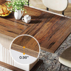Tribesigns 55" Rectangular Dining Table for 4 to 6 People, Farmhouse Wood Dinner Table for Kitchen, Dining Room & Living Room, Oak Brown & White