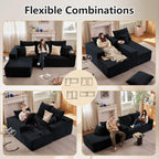 95" Cloud Sectional Couch with L-Shape Chaise, Modern Cloud Couch with Deep Seat, Modular Sectional Couches for Living Room, Apartment, Office, No Assembly Required