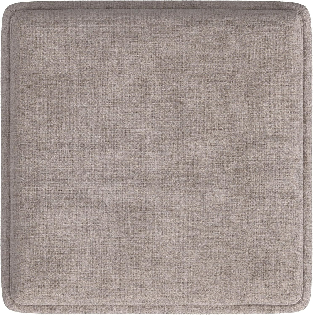 HomePop 17.5" Storage Ottoman with Tray Top - Light Brown Woven