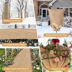Riare 30 Feet x 40 Inch Natural Burlap Plant Covers Freeze Protection- High Density Jute Burlap Winter Plant Blankets Frost, Winter Frost Cloth for Outdoor Plants Trees Shrubs Winter Frost Protection