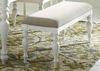 Liberty Furniture Summer House White Upholstered Dining Bench