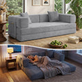 78.8" Couch for Living Room, Futon Sleeper Sofa Bed | Convertible Sofa Bed, Corduroy Pull Out Couch Loveseat with Storage Pocket, Modular Design, No Assembly, Grey