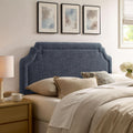 Modway Magnolia Queen Size Upholstered Fabric Headboard in Slate Blue - Padded Cushioned Headboard with Woven Heathered Upholstery and Adjustable Mounting Positions