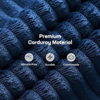 Marsail 66.02" Futon Sofa Bed, Convertible Corduroy Futon Couch with Adjustable Backrest & Armrests, Small Sleeper Sofa Loveseat for Living Room, Apartment, Blue
