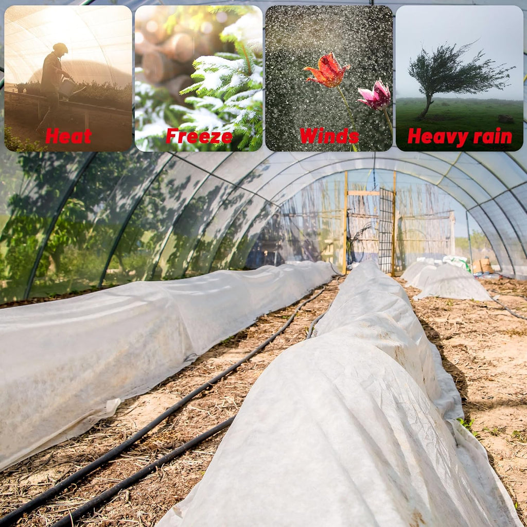 6 Mil Clear Greenhouse Plastic Sheeting,9.8FTx14.8FT Transparent Plastic Film for Greenhouse, Resistant Polyethylene Film for Farm,Garden…