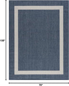 CAMILSON Outdoor Rug 6x9, Modern Outside Rugs for Patios Porches Waterproof Durable Washable Non-Shedding, Easy-to-Clean Indoor Outdoor Area Carpet (6 x 9, Bordered - Blue/White)