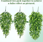 Waipfaru 4Pcs Fake Hanging Plants 3ft Fake Plants UV Resistant Fake Vines Artificial Decor for Indoor Outdoor Party Wall Porch Wedding Decoration,Light Green