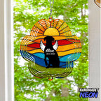 Personalized Dog Memorial Wind Spinner Metal Outdoor Art, Custom Rainbow Angel Wings 3D Kinetic Sculpture, Ornament Hanging Pet Sympathy Gifts for Dogs