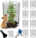 8 Pack Plant Protectors from Animals, 20"x 12" Wire Plant Protector, Wire Cages for Plants with Stakes and Cable Ties, Metal Plant Cages for Plants, Vegetables, Flowers
