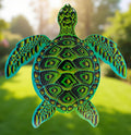 ISEO Turtle Wind Spinner for Yard and Garden, Hanging Outdoor Decor, Yard Art, Porch and Patio Decorations, Metal Wind Spinners Outdoor, Weather Resistant, 12”