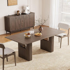 78.5 Inch Dining Table for 4-10 People, Long Large Kitchen Table with Wood Strip Base, Rectangular Kitchen Table, Modern Farmhouse Rectangle Kitchen Dinner Tables for Dining Room Kitchen Living Room