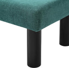 Christopher Knight Home Wally Fabric Upholstered Dining Bench, Long Dining Room Chair, Wooden Entryway Bench, Bedroom End of Bed Bench, Teal Green+Black