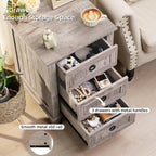 Joaxswe Farmhouse Nightstand Set 2, 18'' End Table | Sofa Bed Side Table with 3 Drawers, Oak Night Stand Cabinet for Organizer Bedroom Living Room