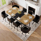 Dining Table Set for 8, 79" Large Dining Room Table Set for 8, Modern Farmhouse Kitchen Table Set for 8, Space Saving Wood Rectangular Dining Room Table with 8 Chairs for Home Gatherings