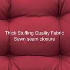 QILLOWAY Outdoor Chair Cushion for Patio Furniture, Waterproof Patio Cushions Set of 2 with Ties, Fade Resistant Replacement Pads for Outdoor Rocking Chairs,Red