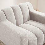 VANOMi Oversized Accent Chair Set of 2, Modern Living Room Chairs, Comfy Boucle Fabric Upholstered Armchair for Bedroom, Office, Waiting Room (Beige)