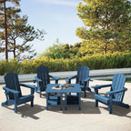 SERWALL Adirondack Table Outdoor Side Table- Blue