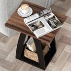 End Tables Living Room Set of 2. Side Tables Living Room. Side Table Beside Sofa. Modern End Table for Home. Black-Brown End Tables Set of 2