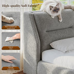 EnHomee Cloud Bed Frame Queen Size, 360° Cushioned Upholstered Bed