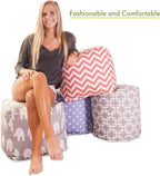 Majestic Home Goods Aquamarine Small Polka Dot Indoor Bean Bag Ottoman Pouf 16" L x 16" W x 17" H