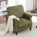 Accent Chair for Living Room, Modern Mid Century Reading Chair Armchair High Back Upholstered Armchair with Wooden Legs for Living Room Bedroom Office (Green, 1pcs)